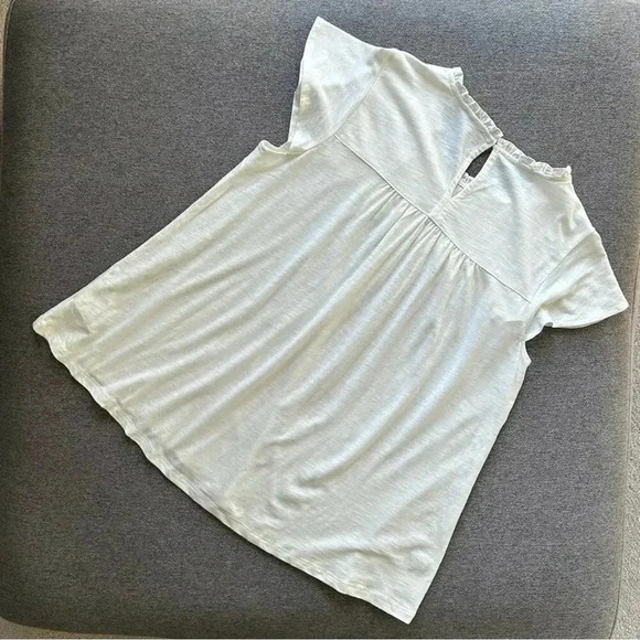 Ella Moss White Short Sleeve Blouse Top Medium - Picture 5 of 5